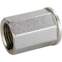 Муфта нікельована 1/2″ВРх1/2″ВР штампована восьмигранна А0351А(нк) VA (000026963)