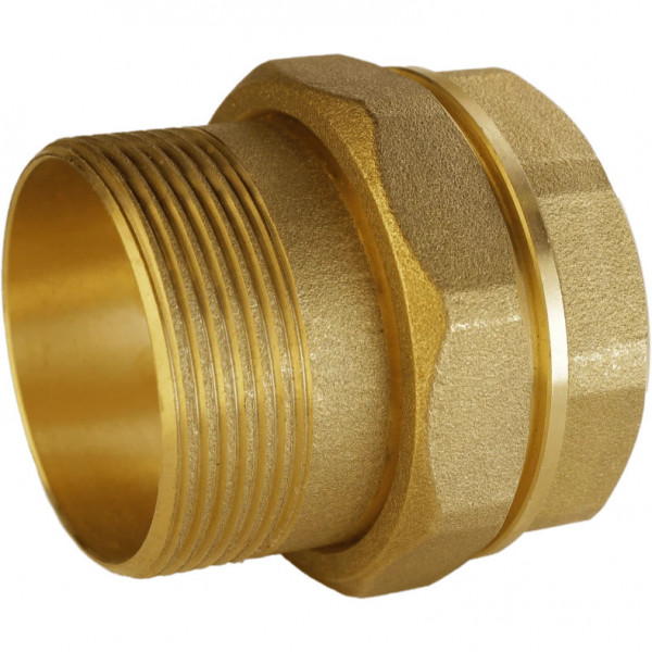 Згін американка пряма латунна 1 1/2″ВР х 1 1/2″ЗР штампована з резиновою прокладкою Б0842А VA (000026904)