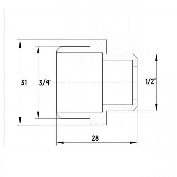 Ніпель редукційний нікельований 3/4″ЗР х 1/2″ЗР штампований під прокладку А0511-1А(нк) VA (000026906)