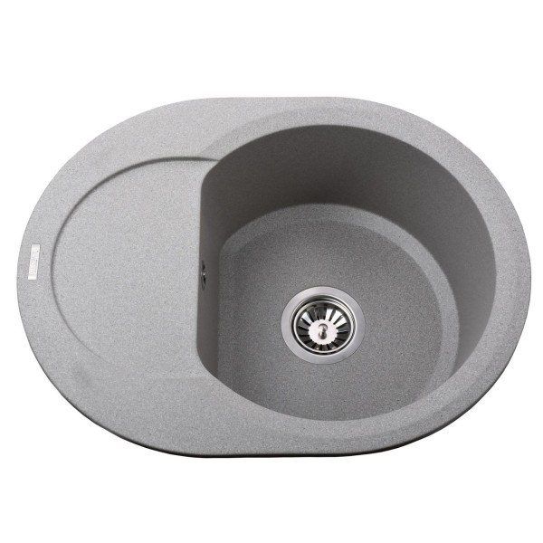 Гранитная мойка Globus Lux MORAINE серый камень 600x470мм-А0005 (000022393)