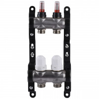 Колектор нержавіюча сталь з вимірювачем витрат ЕСО 001N 1″ x2 (000027044)