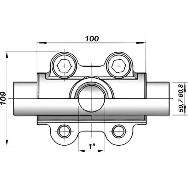 Врізка в трубу з внутрішньою різьбою DN50(59,7-60,8 мм) х 1″ OBD AGAflex (000027303)