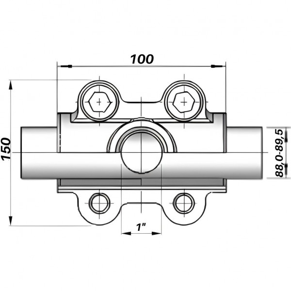 Врізка в трубу з внутрішньою різьбою DN80(88,0-89,5 мм) х 1″ OBD AGAflex (000027309)