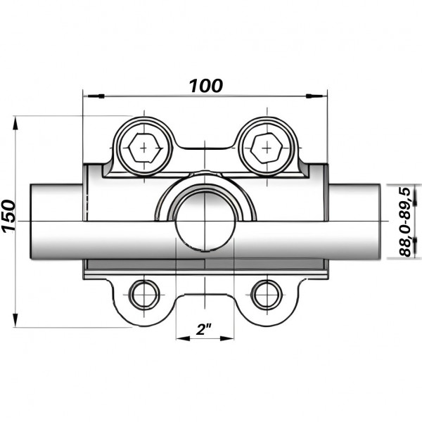 Врізка в трубу з внутрішньою різьбою DN80(88,0-89,5 мм) х 2″ OBD AGAflex (000027312)