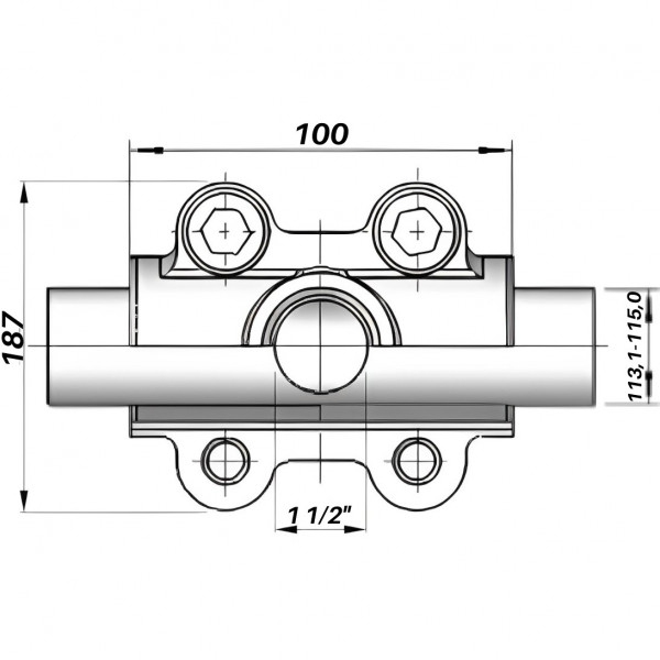 Врізка в трубу з внутрішньою різьбою DN100(113,1-115,0 мм) х 1 1/2″ OBD AGAflex (000027313)