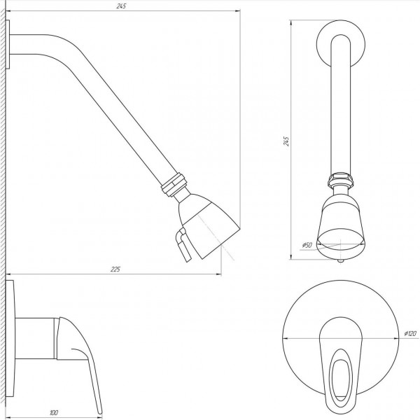 Змішувач для душу Globus Lux SENA GLS-0105S (000001251)