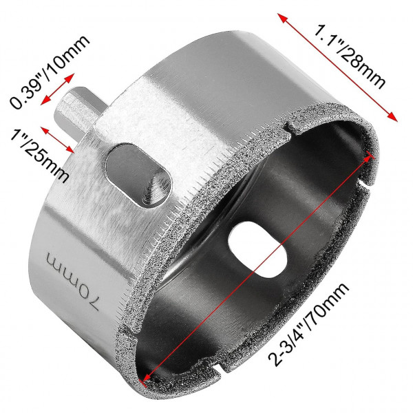 Алмазные коронки, коронки для плитки, коронки для розеток, коронки по керамограниту, коронки для плитки 70 мм (673006087)
