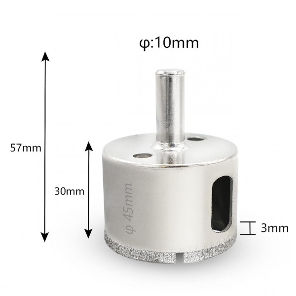 Алмазные коронки, коронки для плитки, коронки для розеток, коронки по керамограниту, коронки для плитки 45 мм (460852282)