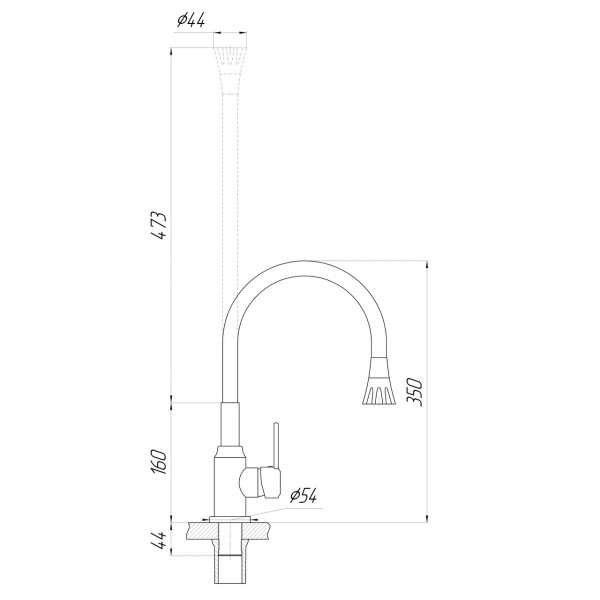 Смеситель для кухни Domino ELLIPSE DCC-203SA-K15 (000025217)