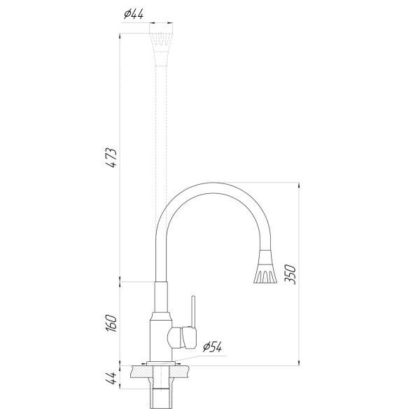 Смеситель для кухни Domino ELLIPSE DCC-203SA-G03 (000025215)