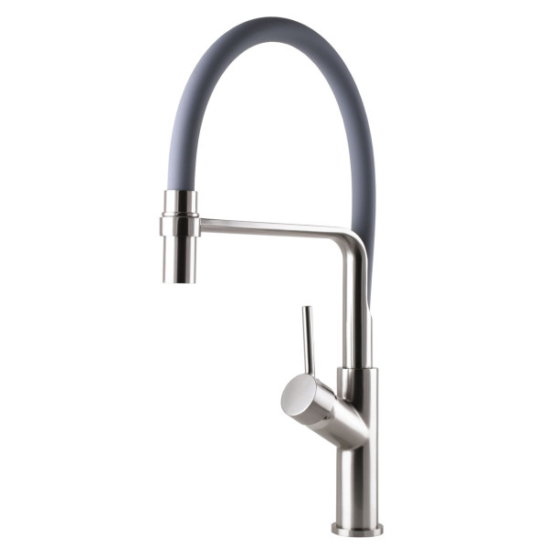 Смеситель для кухни Globus Lux DENVER Flex GDF-32-08-02 Сталь-Серый Гофроизлив, латунь (000022948)