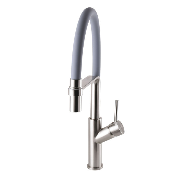 Смеситель для кухни Globus Lux DENVER Flex GDF-32-08-02 Сталь-Серый Гофроизлив, латунь (000022948)