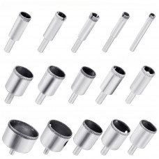 Алмазные коронки, коронки для плитки, коронки для розеток, коронки по керамограниту, коронки для плитки набор 15 штук (807331351)