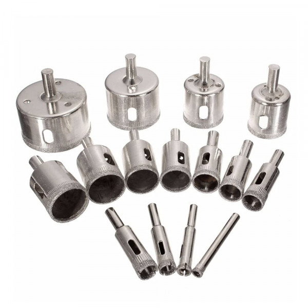 Алмазные коронки, коронки для плитки, коронки для розеток, коронки по керамограниту, коронки для плитки набор 15 штук (753484254)