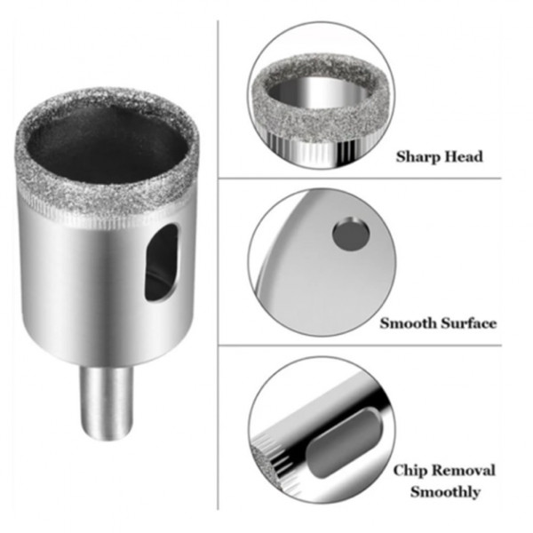 Алмазные коронки, коронки для плитки, коронки для розеток, коронки по керамограниту, коронки для плитки набор 15 штук (377213301)