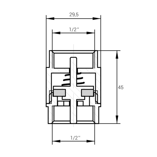 Клапан обратного хода воды никелированный 1/2″ВР х 1/2″ВР литейный Б3601А(нк) VA (000027456)