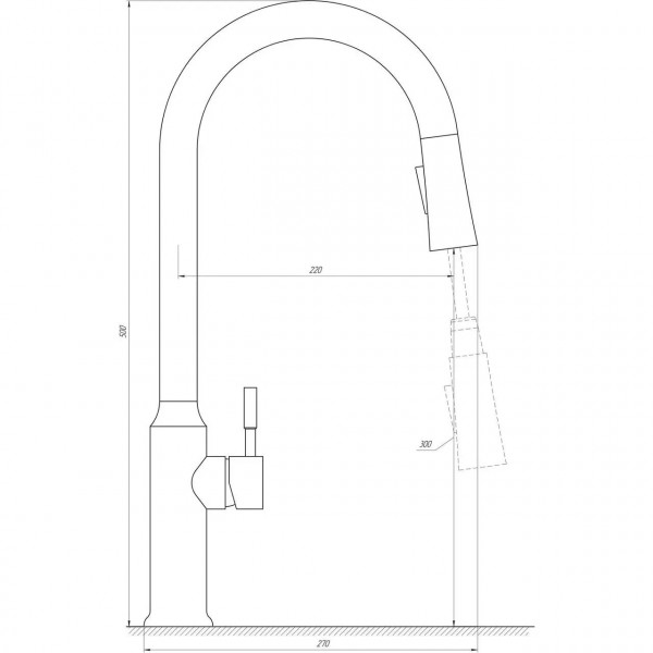 Смеситель для кухни Globus Lux ALPEN SBT1-2033-GP (000026597)