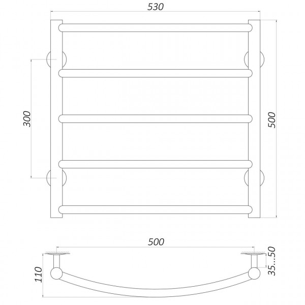 Рушникосушарка UNIO LD ER 500-500-5 Драбинка Дуга електро (000020717)