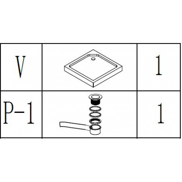 Душ поддон квадратный BRAVO LUBAWA SL 100 (000016310)