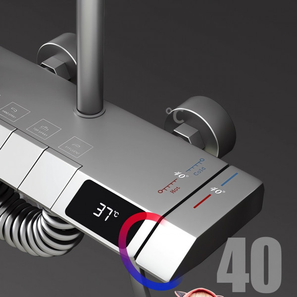 Душова система хром, термостатичний набір для душу-4 функції (974053819)