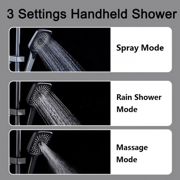 Душова система хром, термостатичний набір для душу-4 функції (663844801)