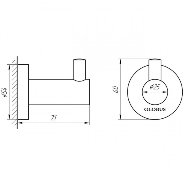 Крючек одинарный Globus Lux SS 8411 SUS304 (000018158)