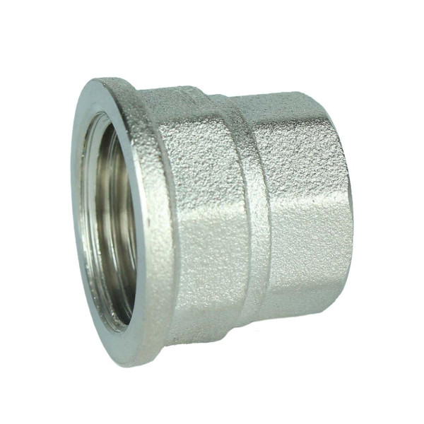 Муфта редукционная никелированная 1/2″ВРх 3/8″ВР штампованная восьмигранная А0343А(нк) VA (000027635)