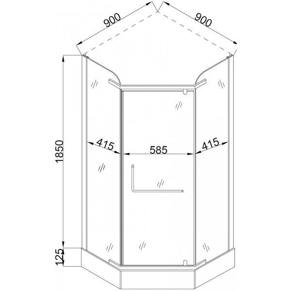 Душова кабіна BRAVO RABA 90ВТ (000026940)