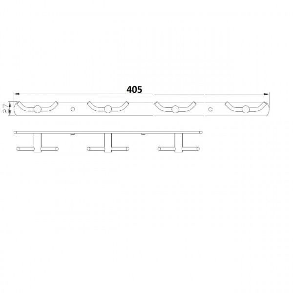 Планка с крючками двойными 4х2 Perfect Sanitary Appliances RM 1503-4 (000027020)