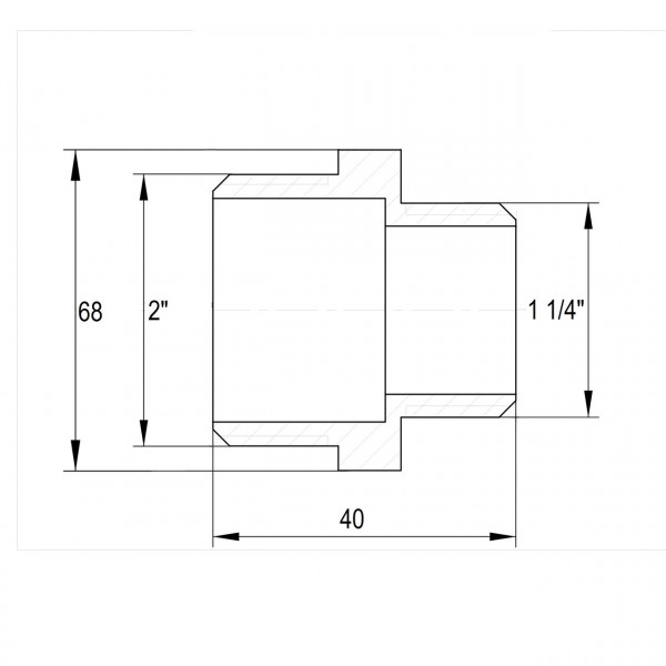 Ніпель редукційний нікельований 2″ЗР х 1 1/4″ЗР штампований А0544А(нк) VA (000027685)