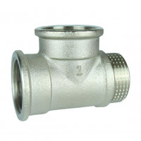 Трійник нікельований 1″ВР х 1″ВР х 1″ЗР штампований А0271А(нк) VA (000027719)