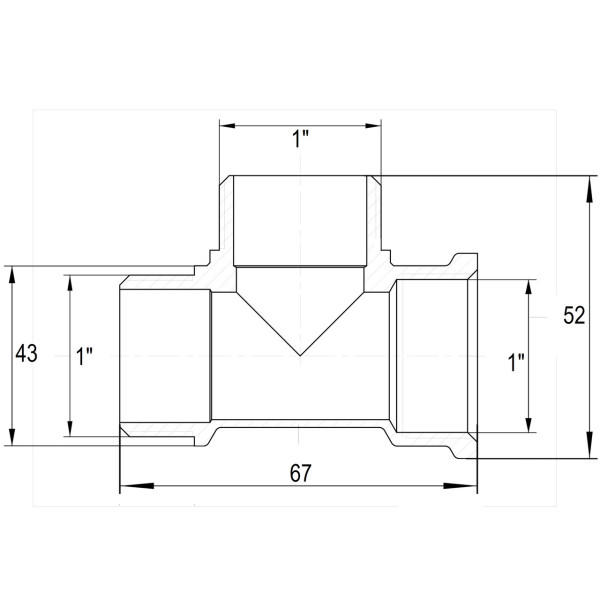 Трійник нікельований 1″ВР х 1″ЗР х 1″ЗР штампований А0272А(нк) VA (000027723)