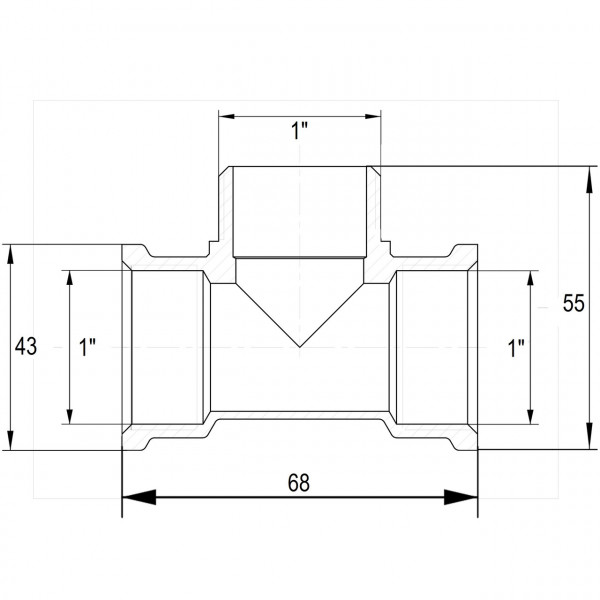 Трійник нікельований 1″ВР х 1″ЗР х 1″ВР штампований А0273А(нк) VA (000027725)