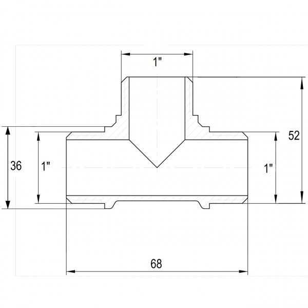 Трійник нікельований 1″ЗР х 1″ЗР х 1″ЗР штампований А0275А(нк) VA (000027726)