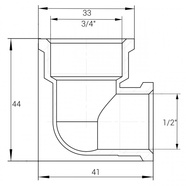 Уголок редукционный латунный 3/4″ВР х 1/2″ВР штампованный А0112А VA (000027728)