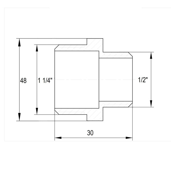 Ниппель редукционный никелированный 1 1/4″НР х 1/2″НР штампованный А0514А(нк) VA (000027684)