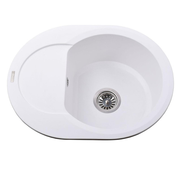 Гранітна мийка Globus Lux MORAINE білий 600х470мм-А0007 (000007555)