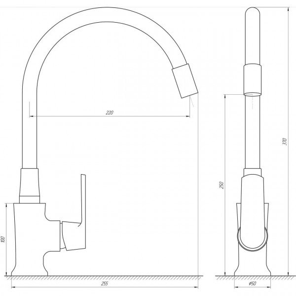 Смеситель для кухни Globus Lux Laguna GLA-0203SL-SB (000019199)