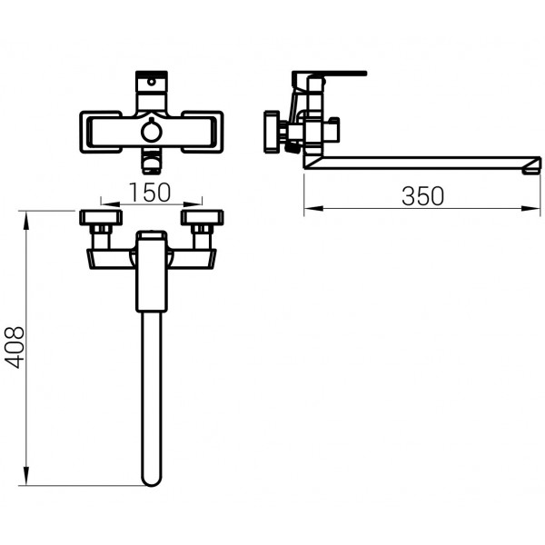 Смеситель для ванны DOMINO Dionis DDD-208 (000027294)
