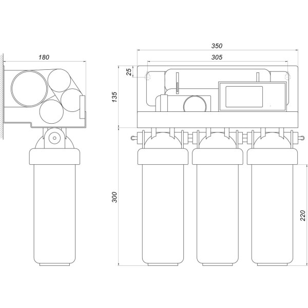 Система обратного осмоса OasisPro, насос + ПЛАСТ. бак, минерализатор, блок управления BSL02M-RO-75 (000022841)