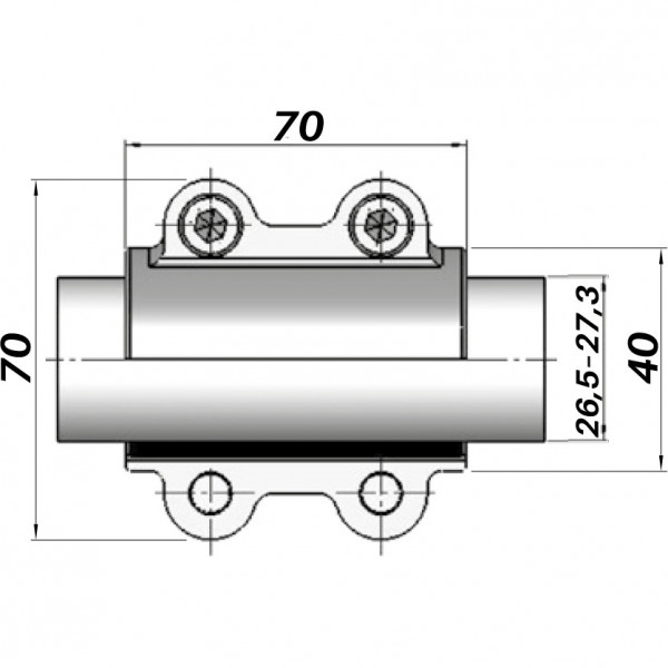 Ремонтний хомут DN20(26,5–27,3 мм) OBA AGAflex (000027808)