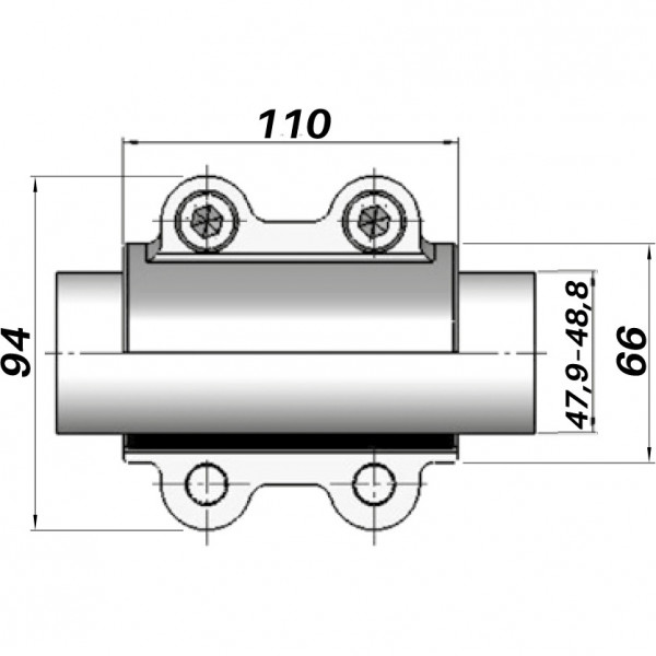 Ремонтний хомут DN40(47,9–48,8 мм) OBA AGAflex (000027811)