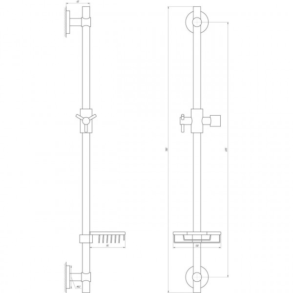 Душова стійка Globus Lux BT-1107C, в блістері (000019349)