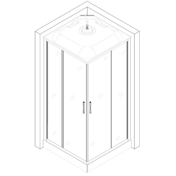 Душевой бокс квадратный NIDA L90GBB (L90B) BRAVO (4уп.) (000026942)
