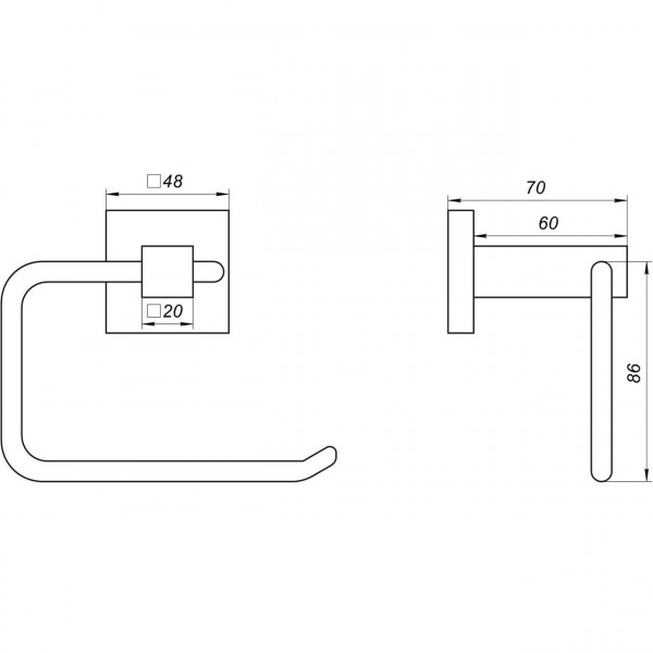 Тримач туалетного паперу Globus Lux SQ 9416 SUS304 (000019480)