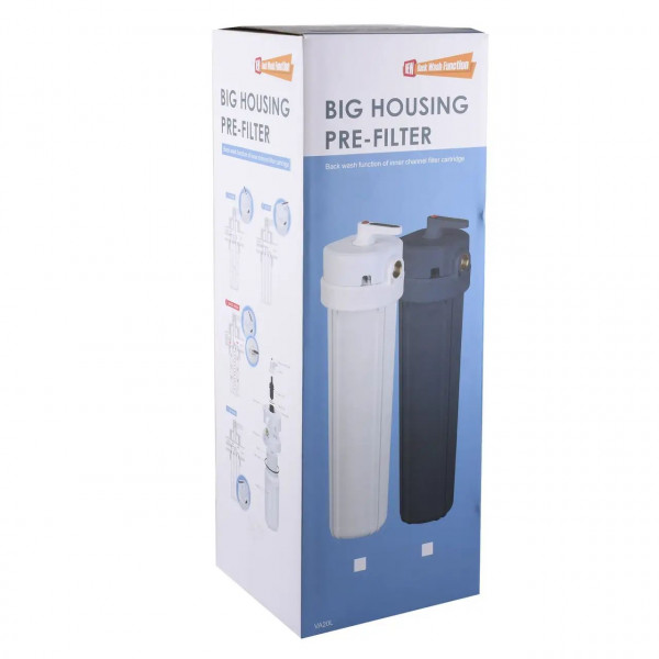 Фильтр-колба + ПП картридж Big Blue 20″, 1″ NEW (функция обратной промывки) (000027774)