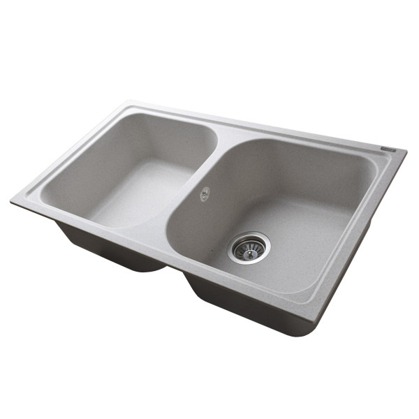 Гранитная мойка Globus Lux MALAREN жемчужный 860х500мм