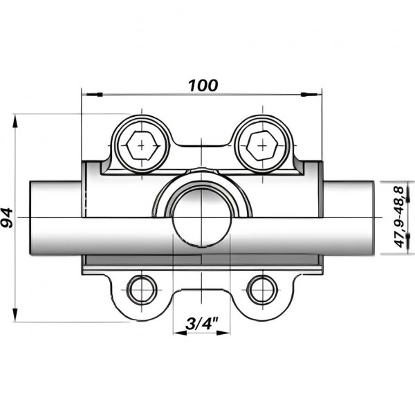 Врізка в трубу з внутрішньою різьбою DN40(47,9-48,8 мм) х 3/4″ OBD AGAflex (000027301)
