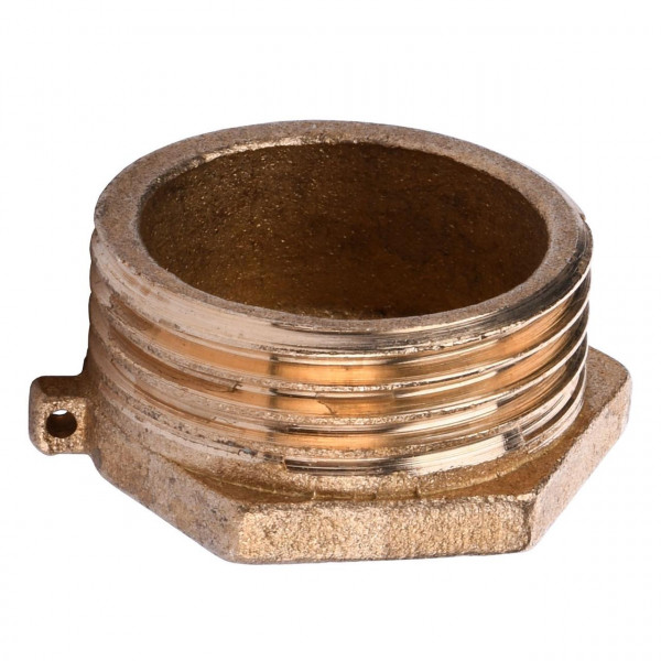 Заглушка латунна 1″ЗР ливарна з отвором 1095-1Б (000011040)