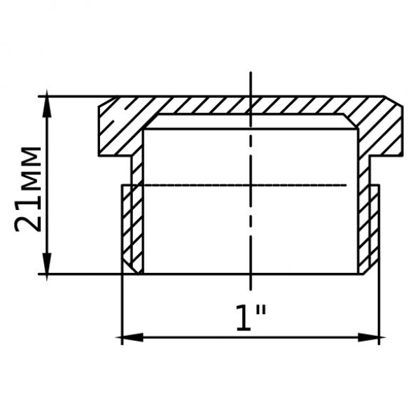Заглушка латунна 1″ЗР ливарна з отвором 1095-1Б (000011040)